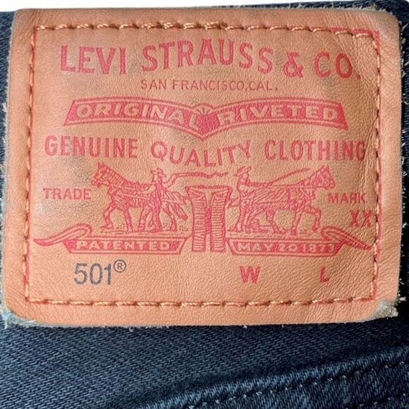 Levi’s 501 Original Cropped Jeans in Dark Black Women’s 24/28 - Picture 11 of 14